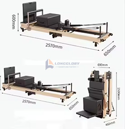 white maple wood folding foldable pilates reformer